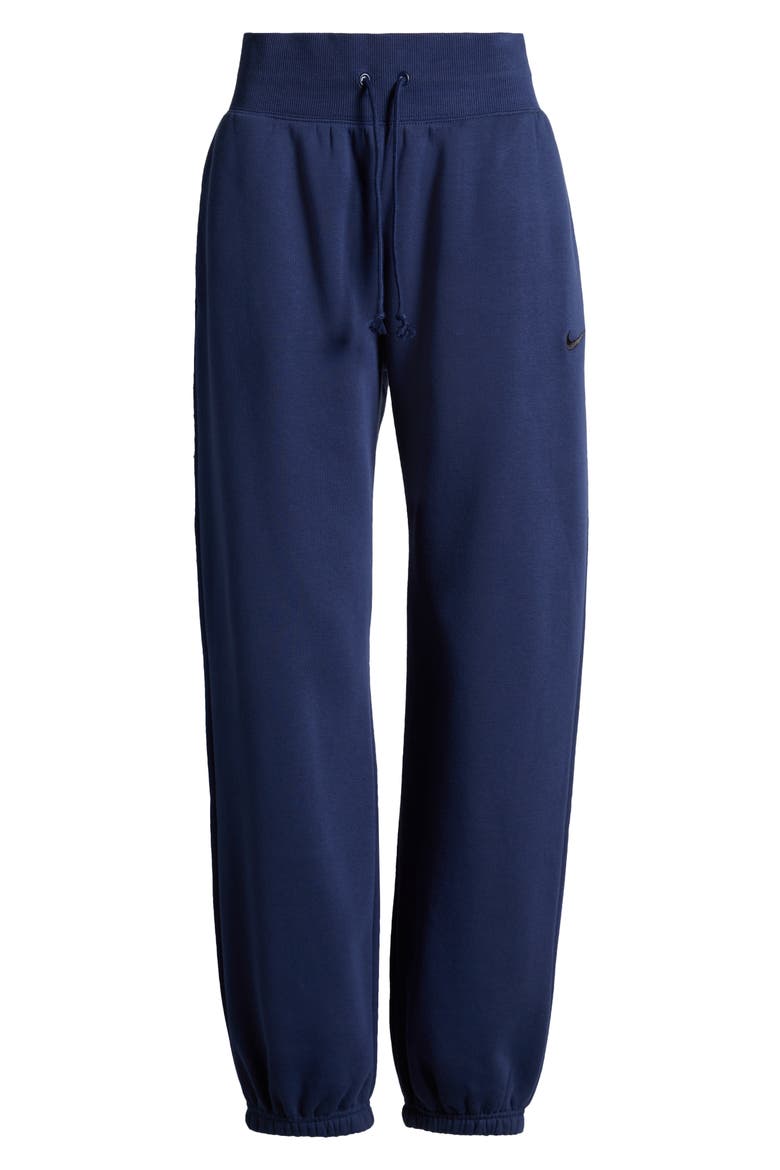 Sportswear Phoenix High Waist Fleece Sweatpants, Alternate, color, MIDNIGHT NAVY/ BLACK