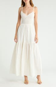 Vigoss Smocked Poplin Maxi Dress