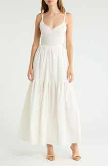 Smocked Poplin Maxi Dress