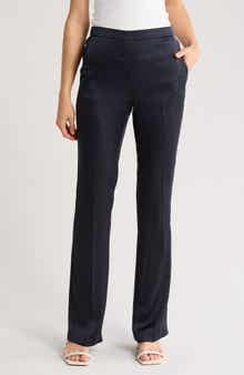 Theory Slim Fit Crushed Satin Pants
