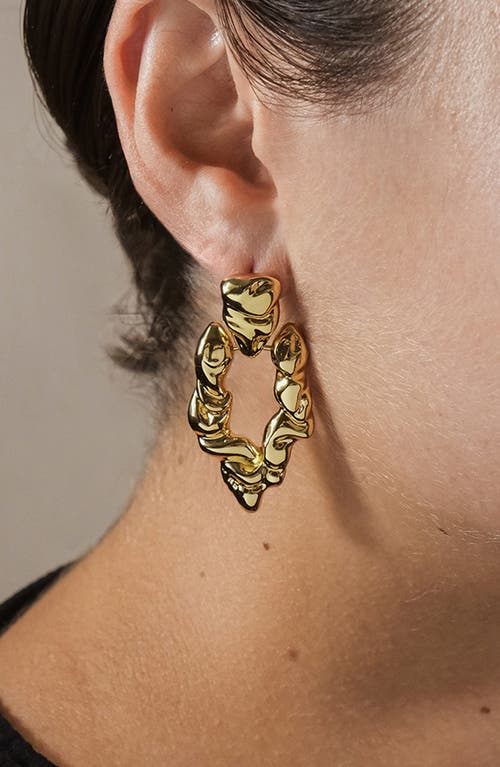 Sterling Forever Tali Molten Metal Chunky Drop Earrings In Gold