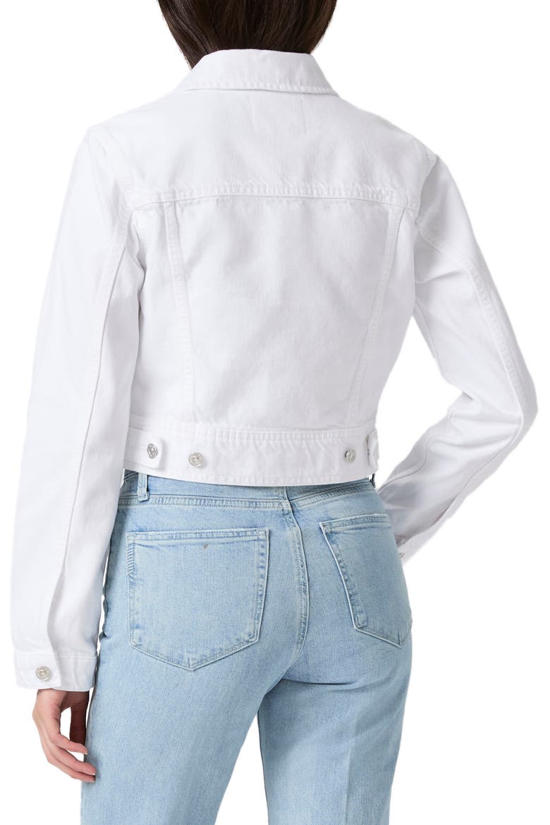 Chantal Crop Denim Jacket, Alternate, color, LAUNDERED WHITE