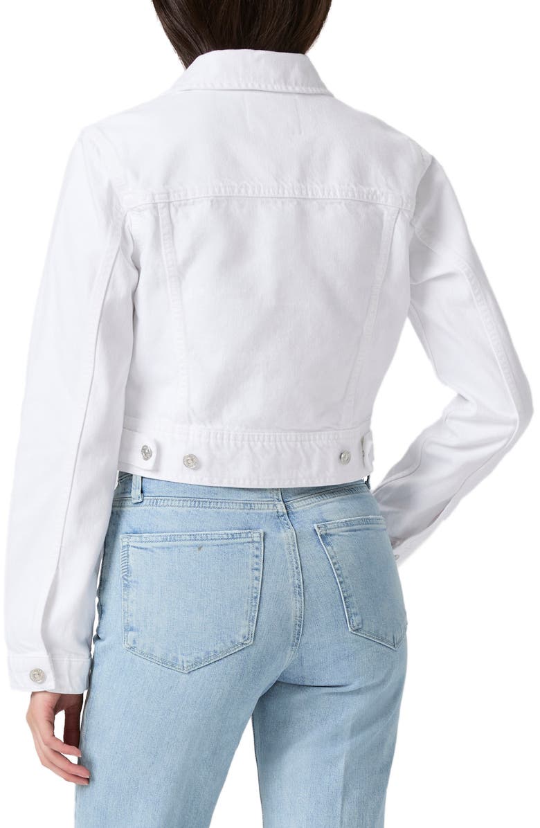 PAIGE Chantal Crop Denim Jacket, Alternate, color, Laundered White