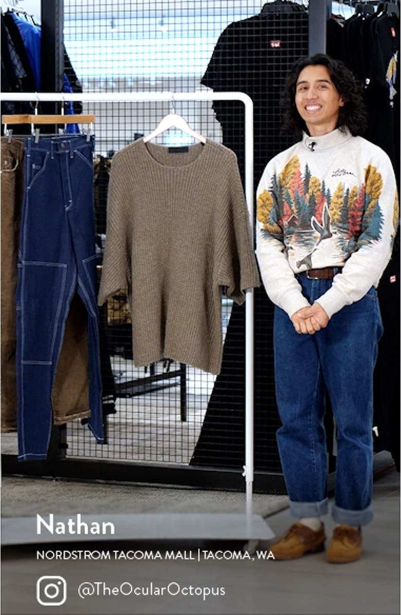 Heavyweight Waffle Short Sleeve Sweater, sales video thumbnail