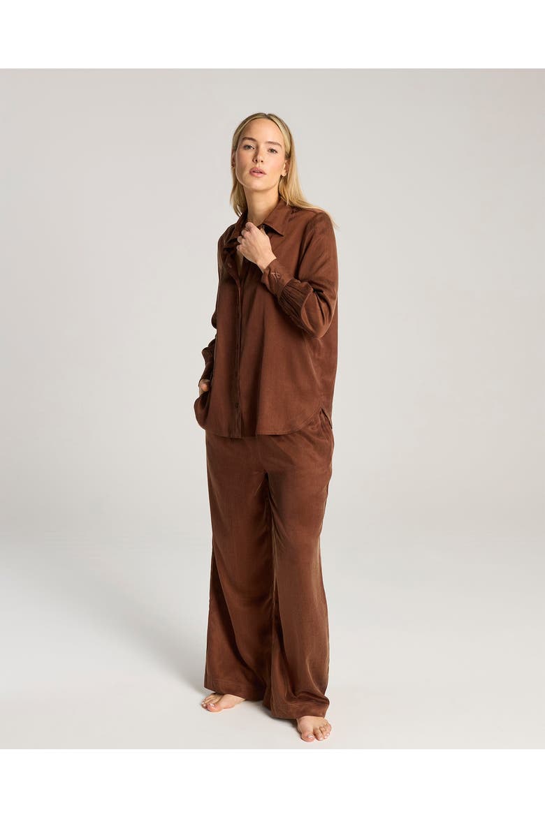 Eco-Luxe Midi Shirt, Alternate, color, Cocoa