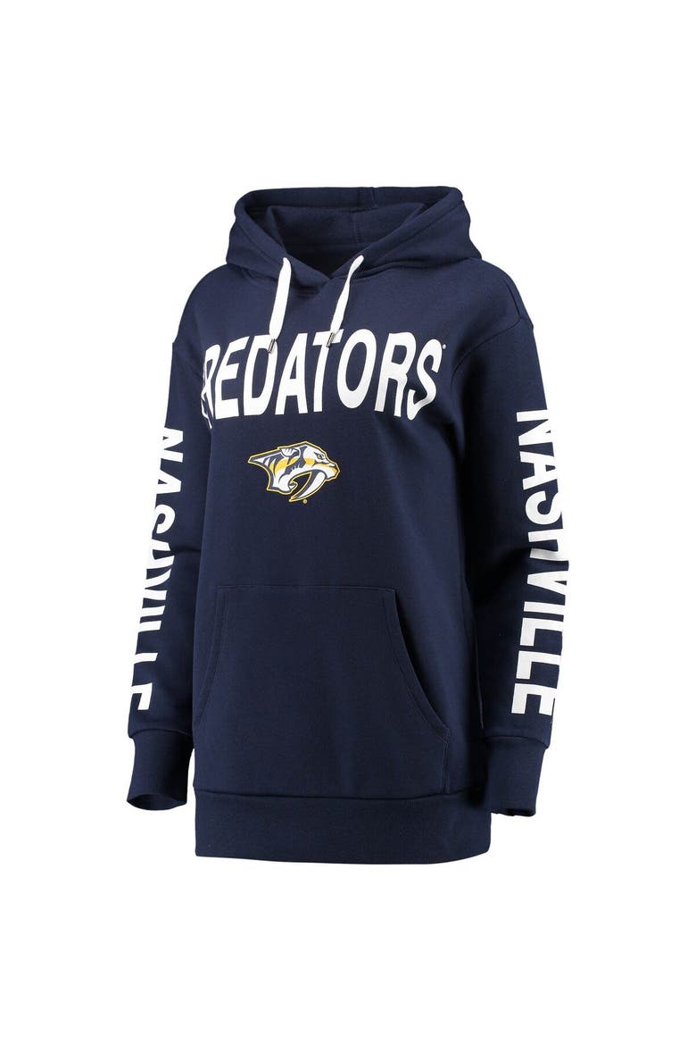 Women's G-III 4Her by Carl Banks Navy Nashville Predators Extra Inning Pullover Hoodie, Alternate, color, NAVY