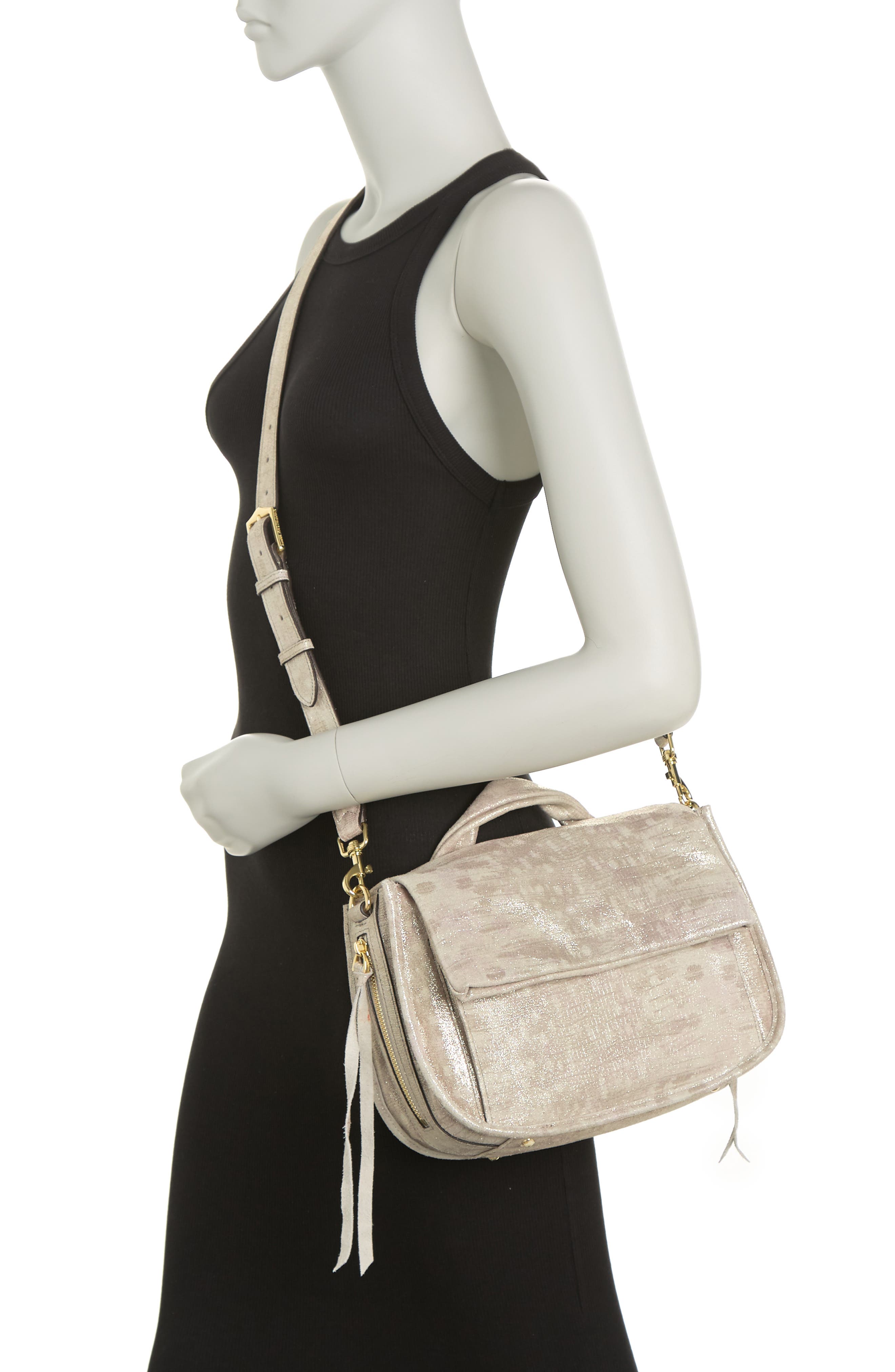 KESTENBERG Astor Place Saddle Bag, Alternate, color, METALLIC LIZARD