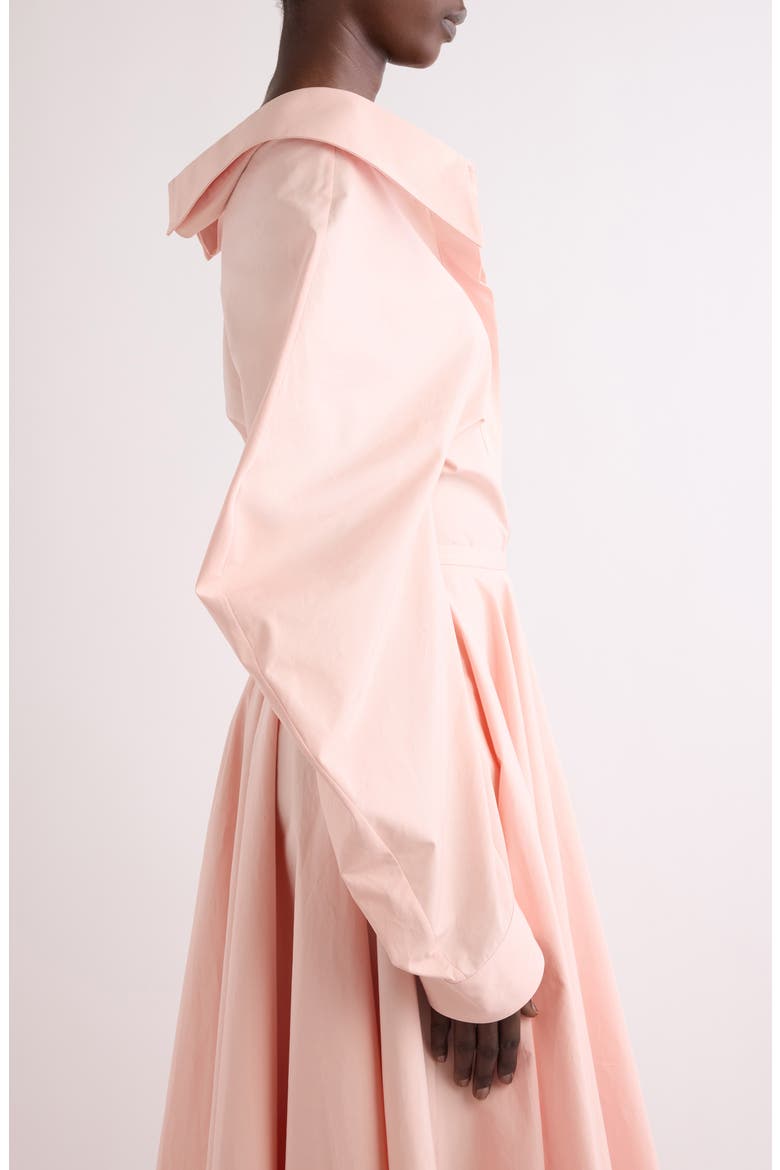 Slashed Barrel Sleeve Cotton Poplin Button-Up Shirt, Alternate, color, SILK PINK