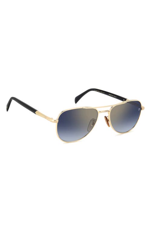 David Beckham Eyewear 56mm Pilot Sunglasses In Gold Black/blsf Gdsp