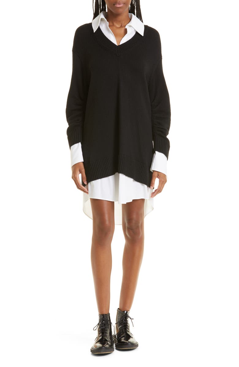 Cinq à Sept Santina Layered Long Sleeve Sweater Dress, Main, color, 