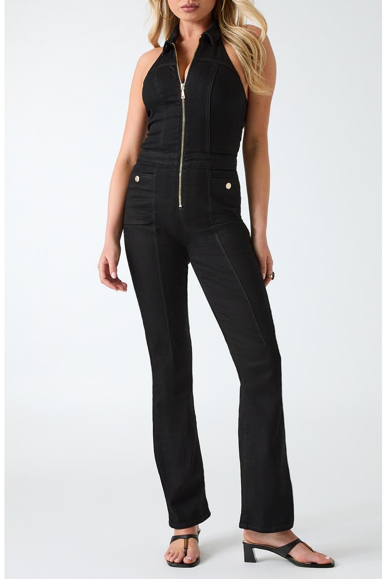 Mia Denim Halter Jumpsuit, Main, color, RINSED WASH