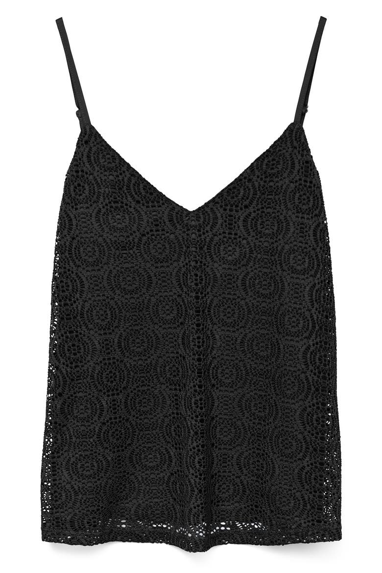 Maya V-Neck Singlet Top, Alternate, color, BLACK
