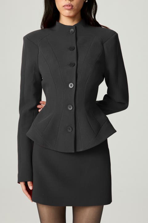 Stand Collar Sculpted Jacket