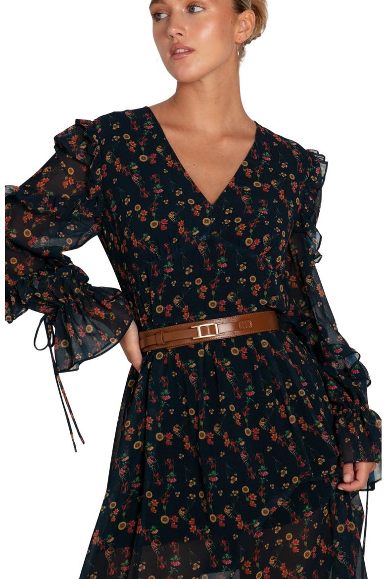 Come As You Are Floral Maxi Dress, Alternate, color, Navy