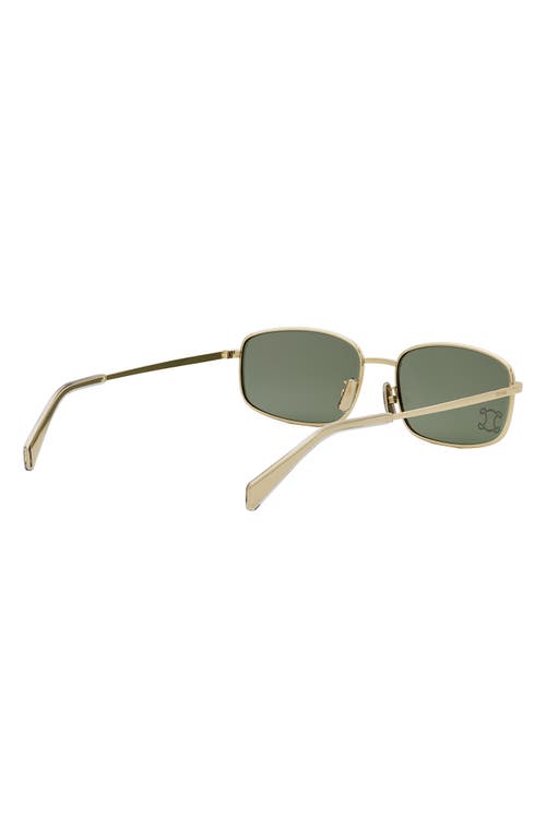 Celine Triomphe 60mm Rectangular Sunglasses In Green