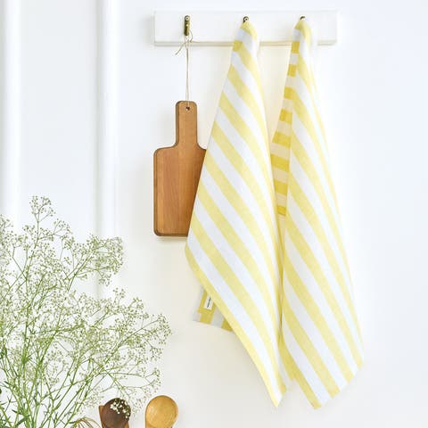 Linen Kitchen Towels - Sorrento Stripe
