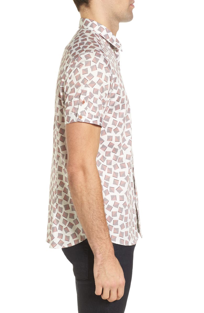 Ted Baker London Tern Geo Print Sport Shirt, Alternate, color, 