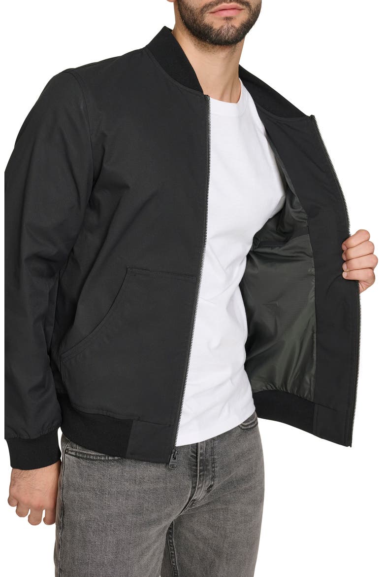 Oxford Water Resistant Bomber Jacket, Alternate, color, BLACK