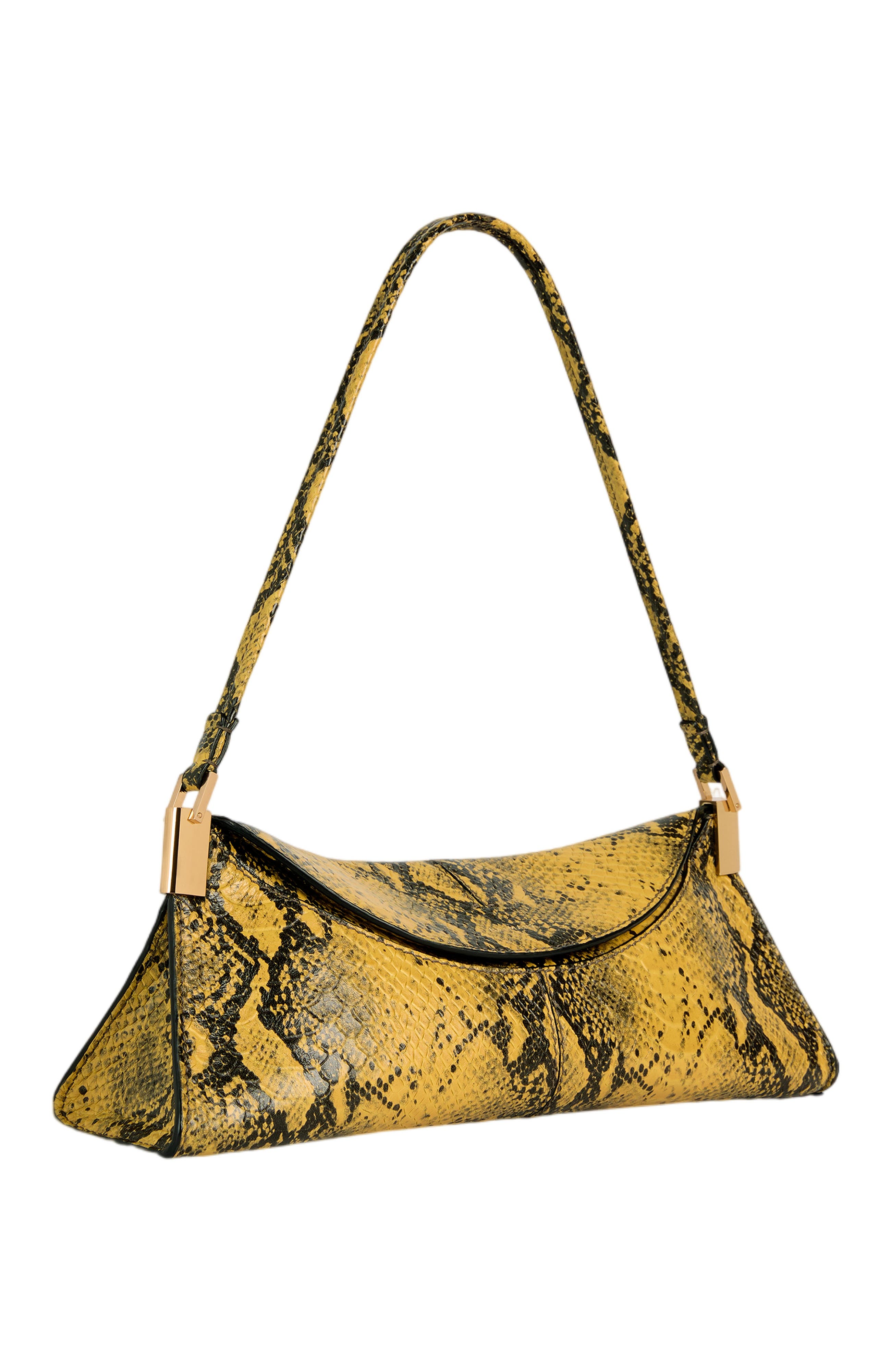 64-83 Small Bag in Python-Effect Leather, Alternate, color, yellow