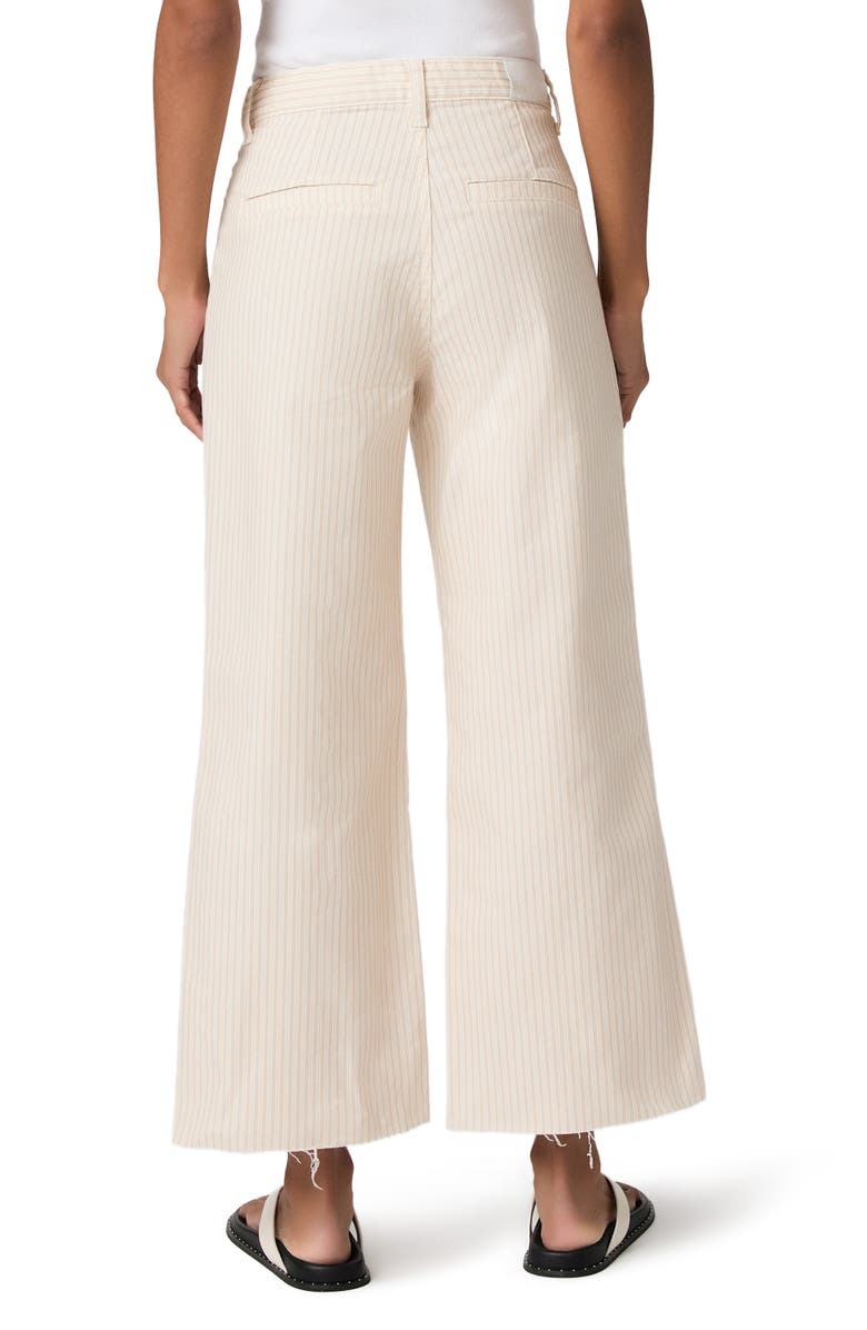 PAIGE Anessa Button Pocket Raw Hem High Waist Wide Leg Jeans, Alternate, color, Tonal Stripe