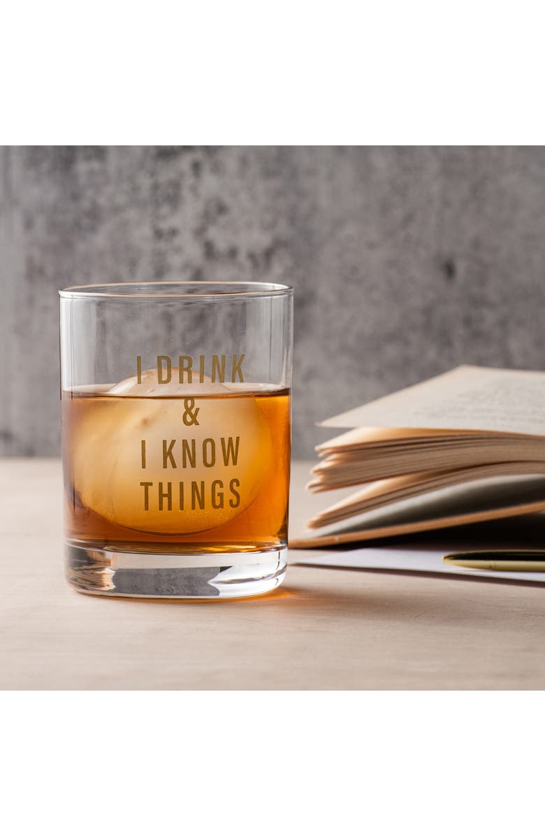 Totalee Gift I Drink & I Know Things Rocks Glass Clear 18 oz, Alternate, color, Clear