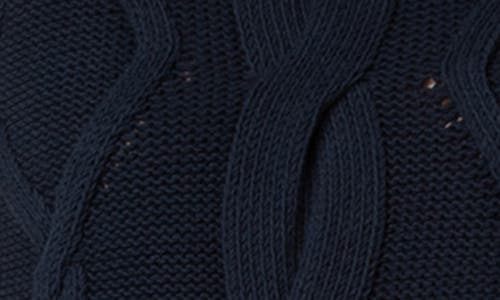Akris Punto Chunky Cable Stitch Mock Neck Sweater Vest In Navy