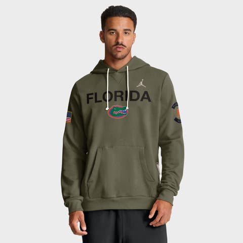 Men's Jordan Brand Olive Florida Gators 2025 Military Appreciation Standard Issue Dri-FIT Hoodie
