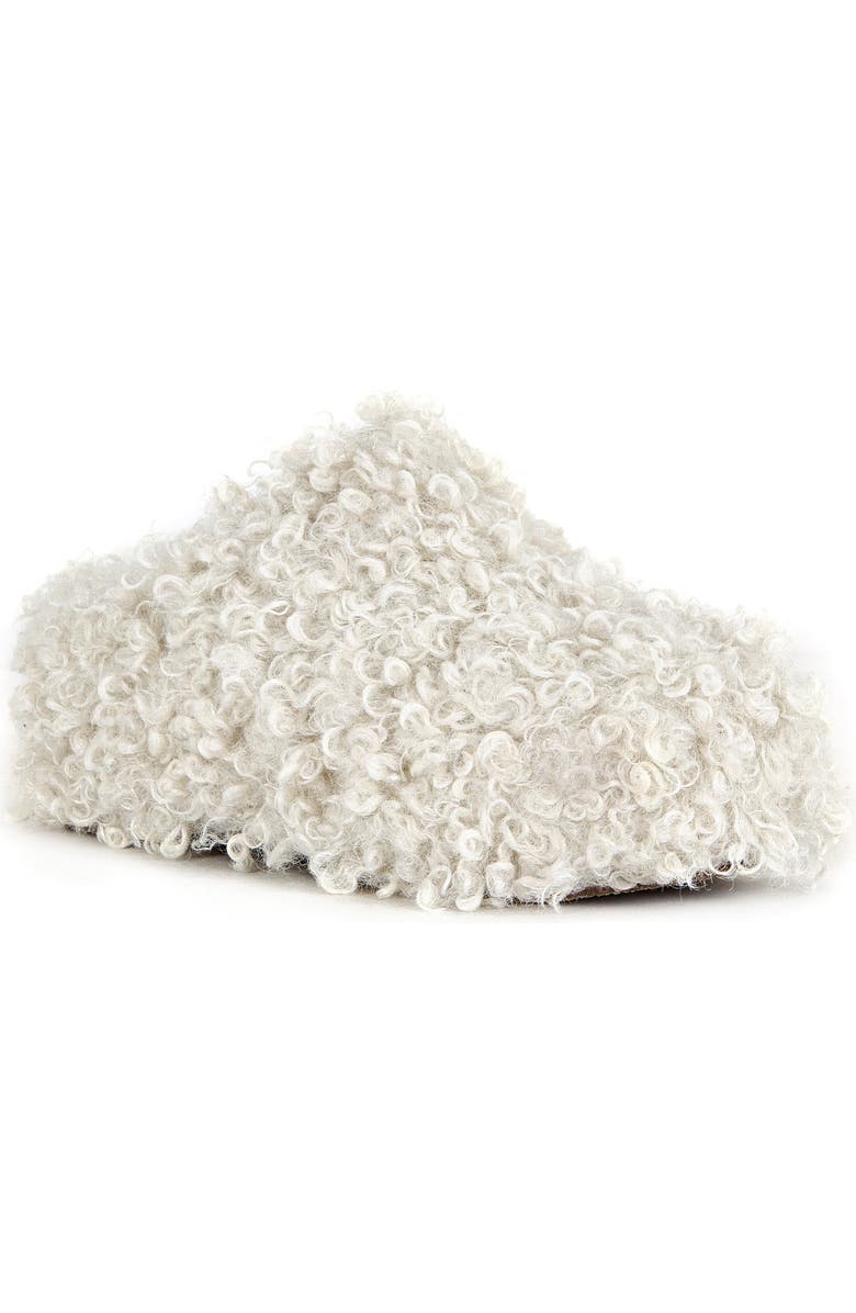 AZALEA WANG Darwin Faux Shearling Clog, Main, color, Cream
