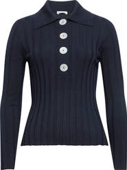 NACKIYÈ Sugarman Long Sleeve Virgin Wool Rib Polo