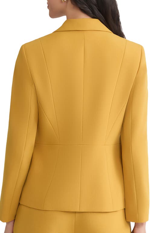 Kasper Stretch Crepe One-button Blazer In Yellow