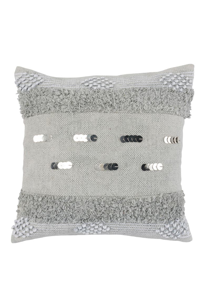 Seine Beaded Accent Pillow, Main, color, GREY