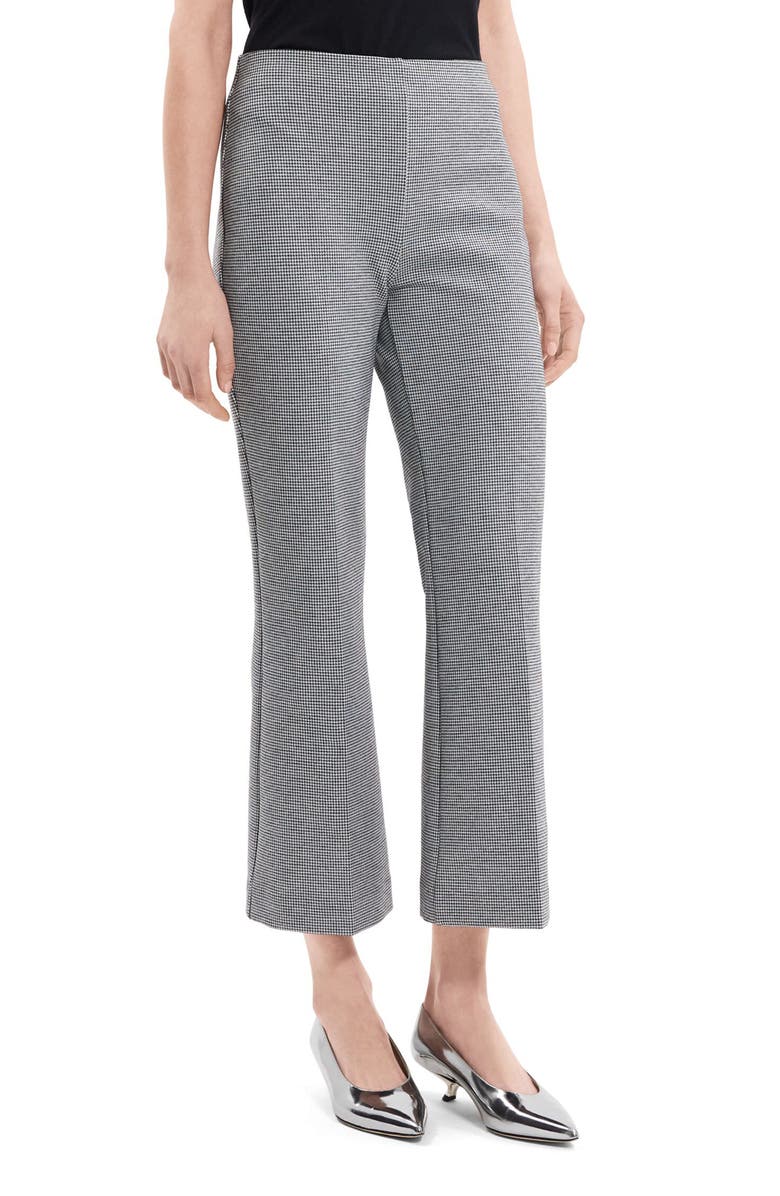 Theory Slim Houndstooth Kick Flare Pants, Alternate, color, 