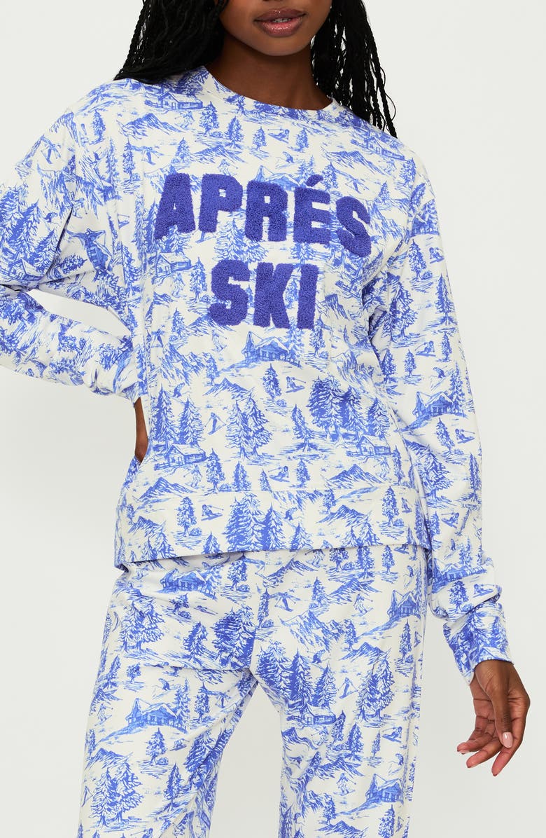 Beach Riot Cassia Après Ski Print Graphic Sweatshirt, Alternate, color, 