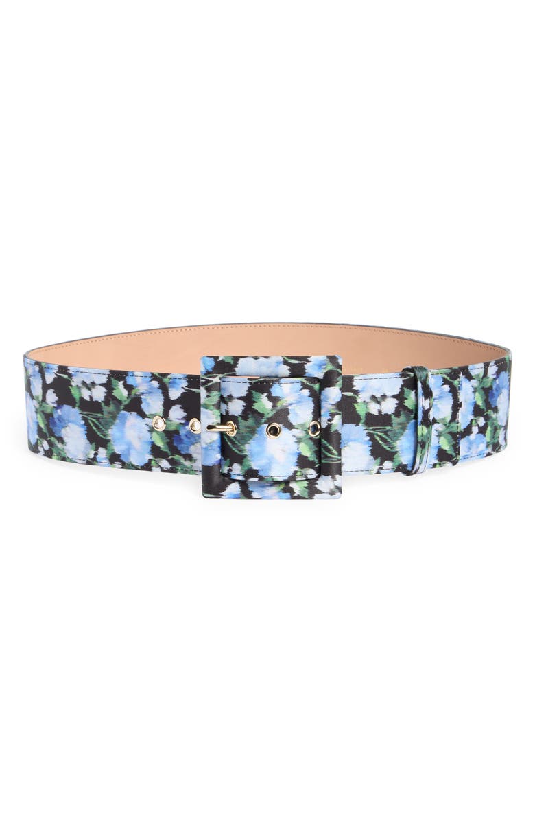 Carolina Herrera Icon Floral Belt, Main, color, Blue Multi