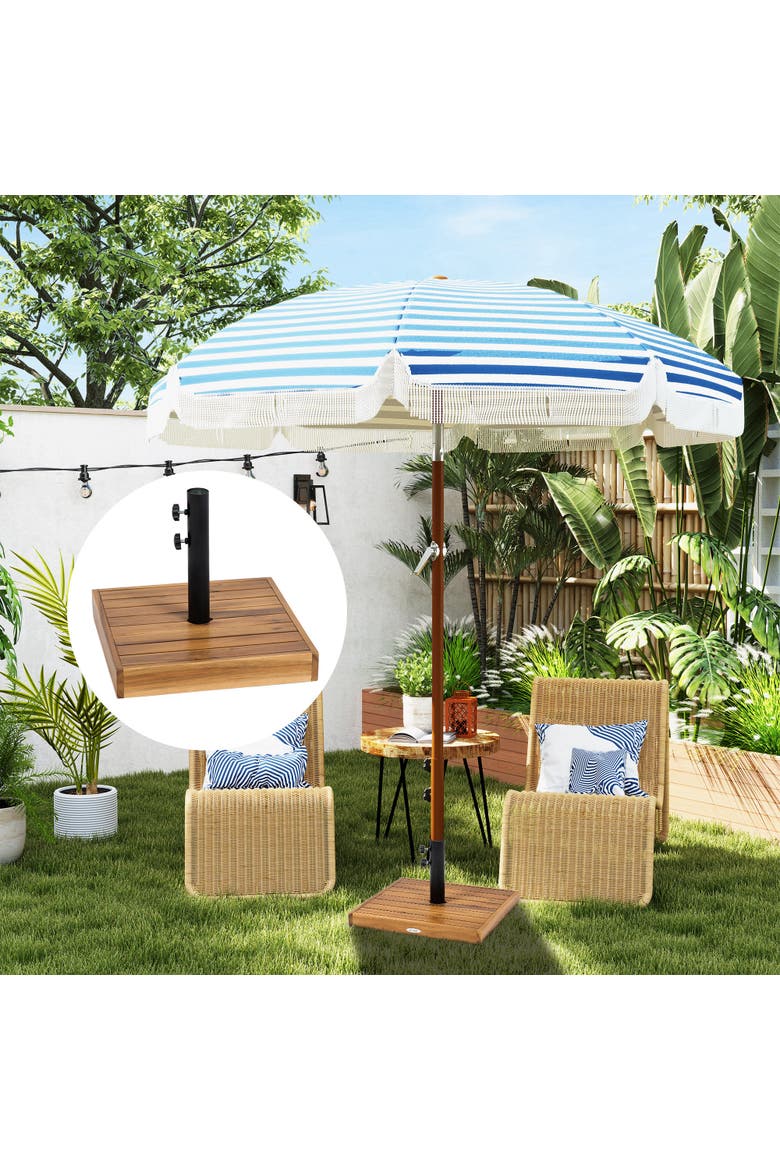 Patio Umbrella Base, Alternate, color, Teak