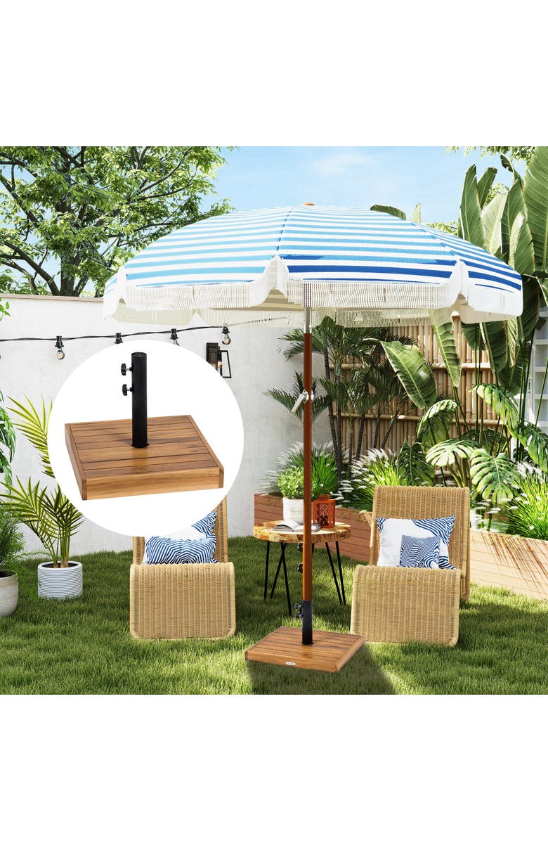 Outsunny Patio Umbrella Base, Alternate, color, Teak
