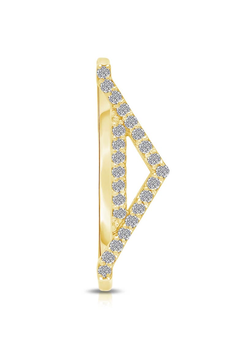 Pavé White Diamond Initial Ring, Alternate, color, Yellow Gold