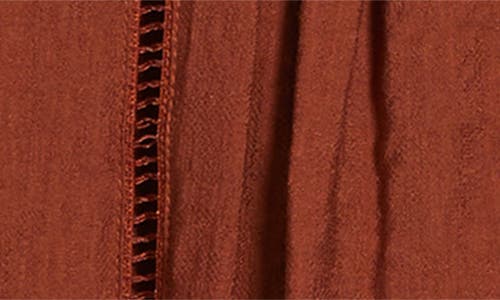 Bobeau Lace Accent Button-up Top In Brown