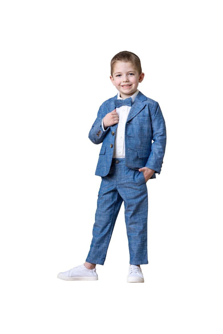 Boys' Organic Chambray Suit Jacket, Kids, Alternate, color, Blue Chambray