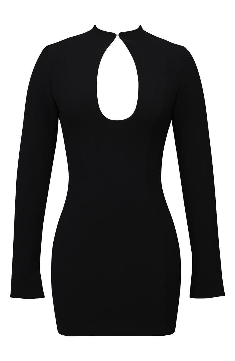 HOUSE OF CB Lotus Long Sleeve Keyhole Cocktail Dress, Alternate, color, Black