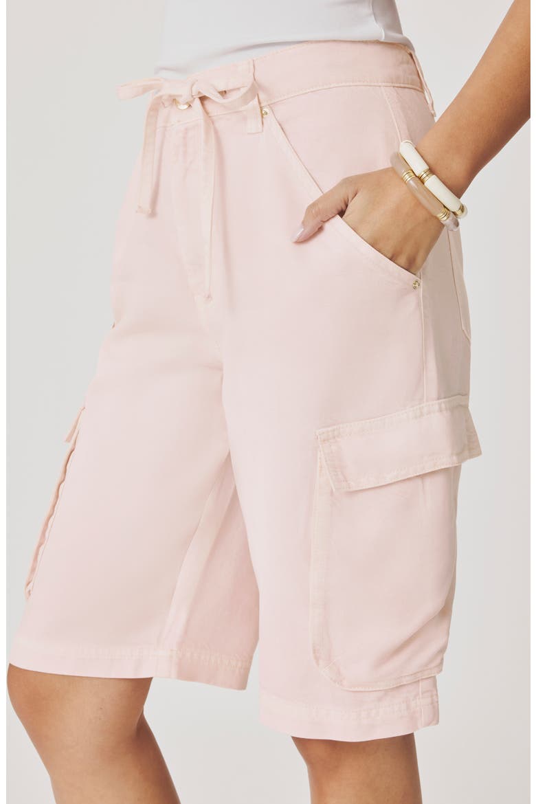 Denim Cargo Shorts, Alternate, color, ROSE PETAL PINK