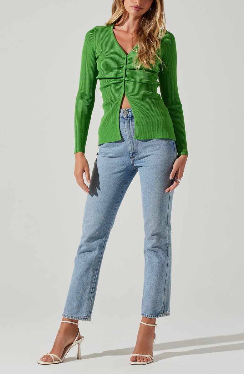 ASTR the Label Ansen V-Neck Sweater, Alternate, color, Bright Green