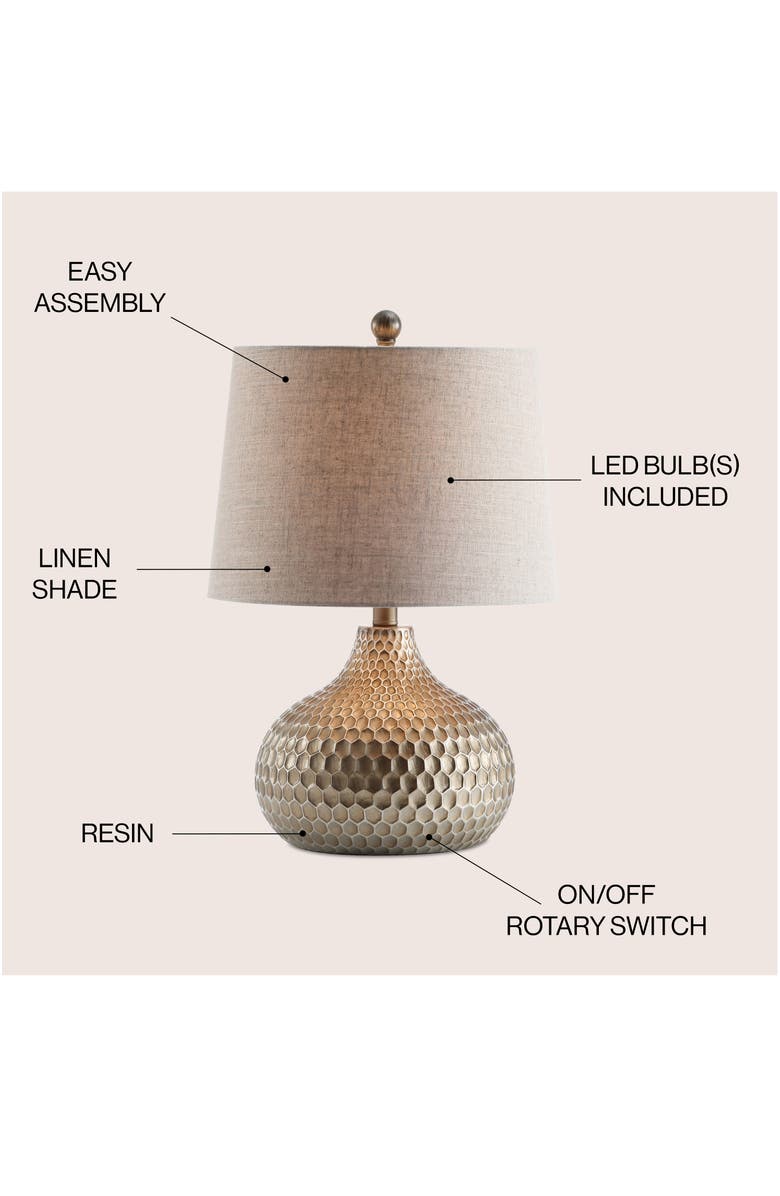JONATHAN Y Bates Honeycomb LED Table Lamp, Alternate, color,