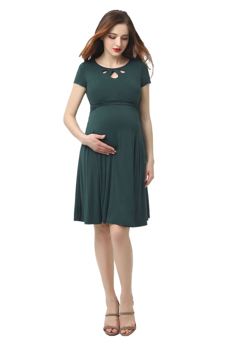 Karly Maternity Dress, Alternate, color, FORREST GREEN