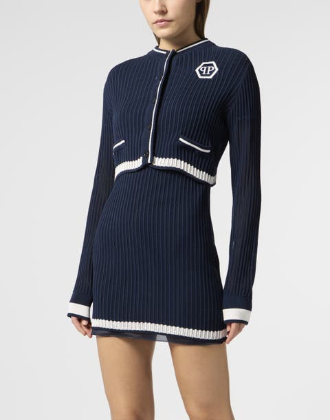 Knitted Cardigan Hexagon Hexagon Women