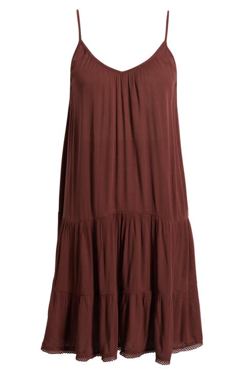 Tiered Crinkle Cover-Up Dress