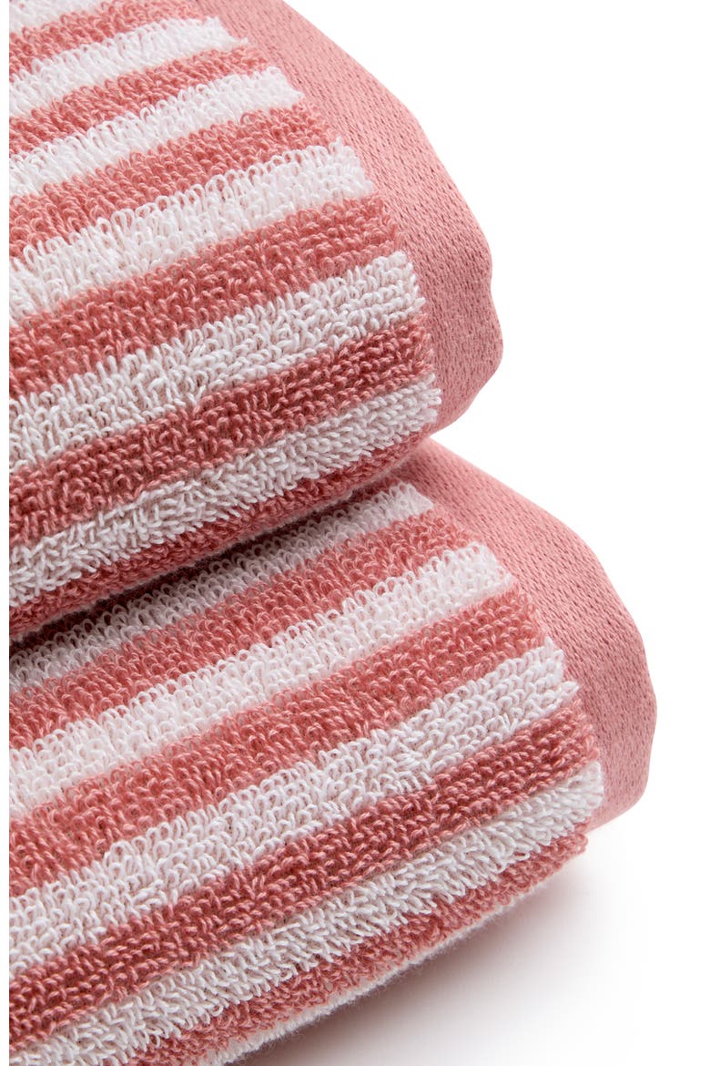 Portobello Stripe Coastal Inspired Hand Towels, Alternate, color, Rose