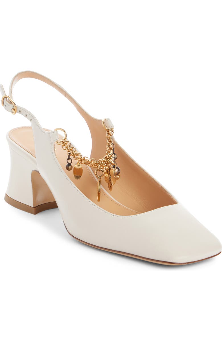 Chloé Charms Slingback Pump, Main, color, Eggshell