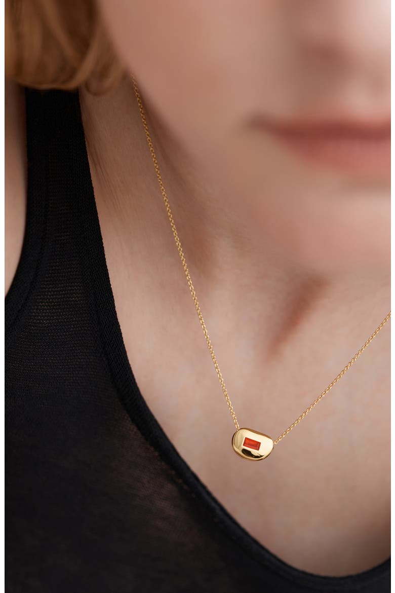 Gemdrop Chain Necklace, Alternate, color, 18K GOLD VERMEIL / RED ONYX