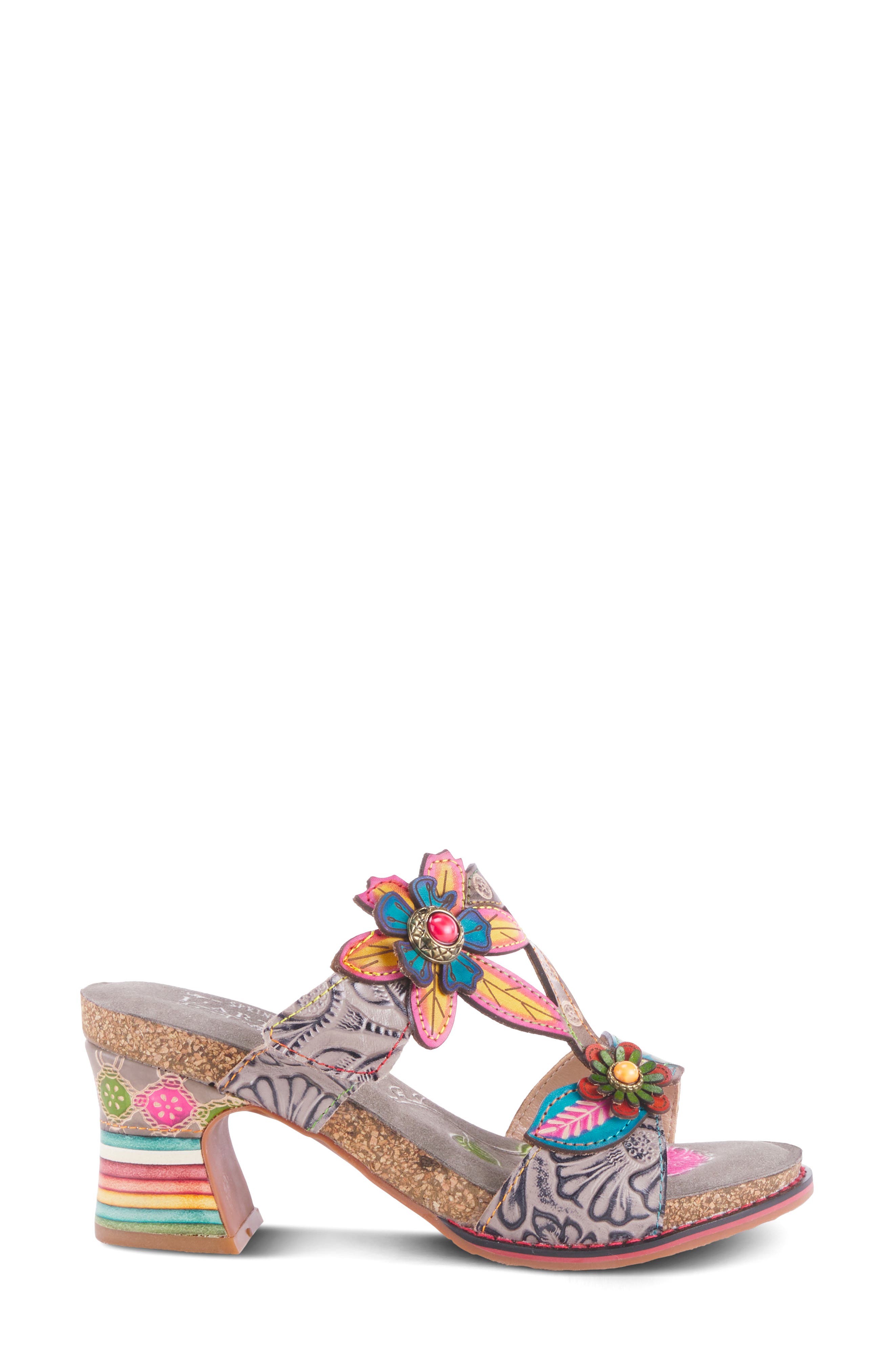 L'Artiste by Spring Step Rossie Floral Slide Sandal, Alternate, color, Grey Multi